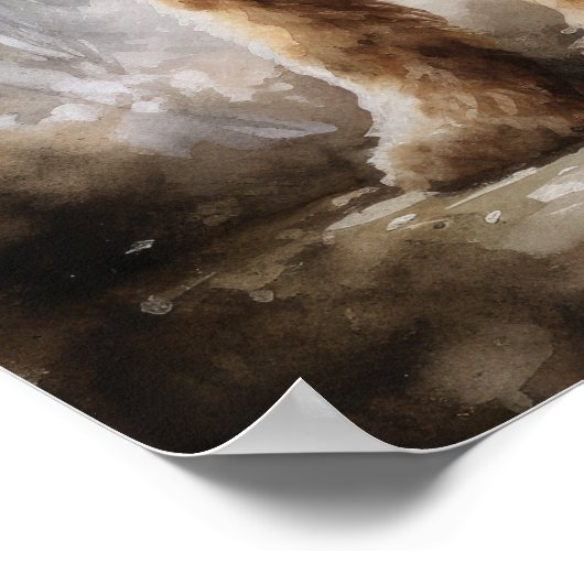 Airedale Terrier Dog Art Print Poster (Ecke)