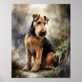 Airedale Terrier Dog Art Print Poster (Vorne)