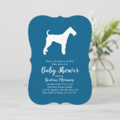 Airedale Terrier Dog Baby Shower Blue Boy Einladung (Stehend Vorderseite)