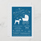 Airedale Terrier Dog Baby Shower Blue Boy Einladung (Vorne/Hinten)