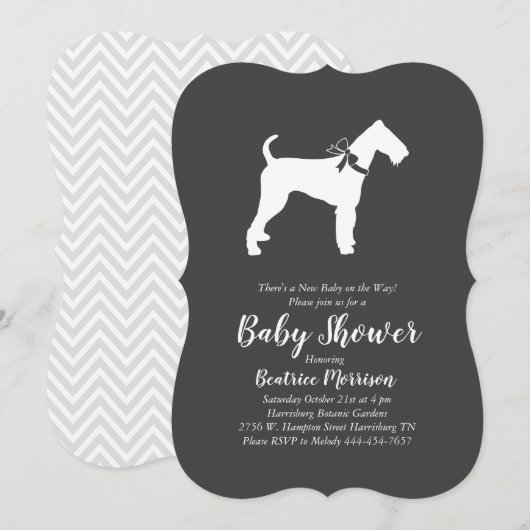 Airedale Terrier Dog Baby Shower Gender Neutral Einladung (Vorne/Hinten)