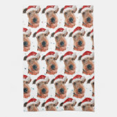 Airedale Terrier Dog Breed Christmas Geschirrtuch (Vertikal)