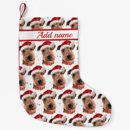 Airedale Terrier Dog Breed Christmas Kleiner Weihnachtsstrumpf (Vorderseite)