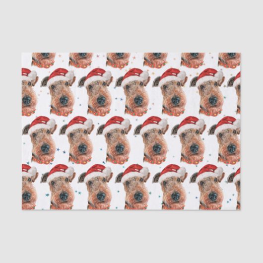 Airedale Terrier Dog Breed Christmas Seidenpapier (Vorderseite)