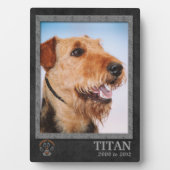 Airedale Terrier Dog Breed Memorial Plaque Fotoplatte (Vorderseite)