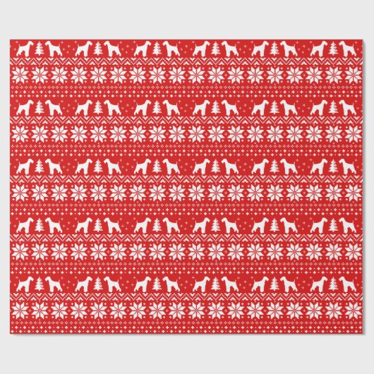 Airedale Terrier Dog Christmas Sweater Muster Red Geschenkpapier (Flach)