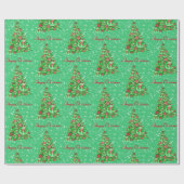 Airedale Terrier Dog Christmas Tree Holiday Bow Geschenkpapier (Flach)