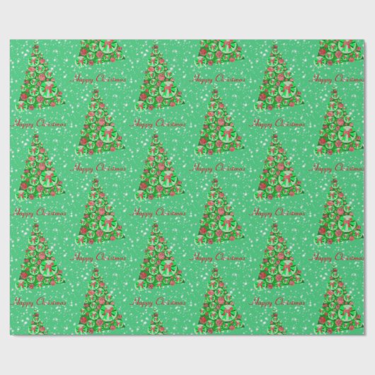 Airedale Terrier Dog Christmas Tree Holiday Bow Geschenkpapier (Flach)