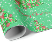 Airedale Terrier Dog Christmas Tree Holiday Bow Geschenkpapier (Rolleneckpunkt)