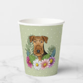 Airedale Terrier Dog Colorful Summer Blume Pappbecher (Vorderseite)