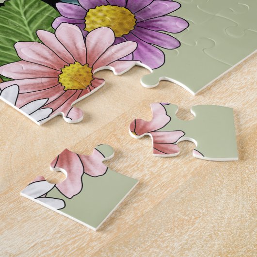 Airedale Terrier Dog Farbige Blume Grün Puzzle (Seite)