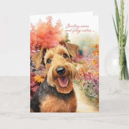 Airedale Terrier Dog Garden Path Karte