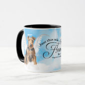 Airedale Terrier Dog Heaven Personalized Memorial Tasse (Vorderseite Links)