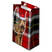 Airedale Terrier Dog Holiday Kariert Weihnachten Kleine Geschenktüte (Rückseite Schrägansicht)