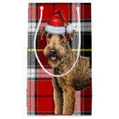 Airedale Terrier Dog Holiday Kariert Weihnachten Kleine Geschenktüte (Vorderseite)