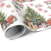 Airedale Terrier Dog Holiday Tree Geschenkpapier (Rolleneckpunkt)