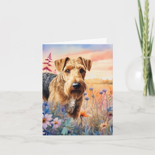 Airedale Terrier Dog in a Wildflower Meadow (Vorderseite)