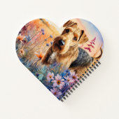 Airedale Terrier Dog in a Wildflower Meadow Notizblock (Rückseite)