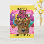 AIREDALE TERRIER DOG KARTE (Gelbe Blume)