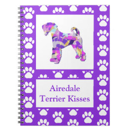 Airedale Terrier Dog Kisses Silhouette Niedlich PP Notizblock