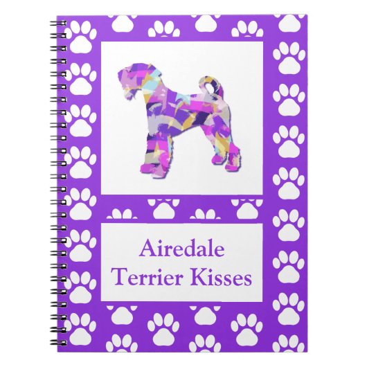 Airedale Terrier Dog Kisses Silhouette Niedlich PP Notizblock (Vorderseite)