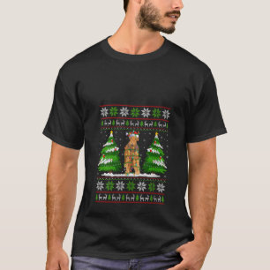 Airedale Terrier Dog Lights Xmas Ugly Sweater Chri T-Shirt