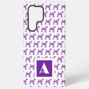 Airedale Terrier Dog Lila Silhouette Monogramm Samsung Galaxy Hülle