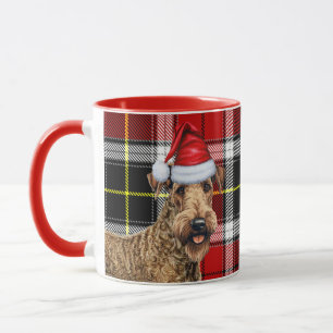 Airedale Terrier Dog Lover Holiday Kariert Weihnac Tasse