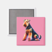 Airedale Terrier Dog Magnet (Vorderseite/Rückseite)