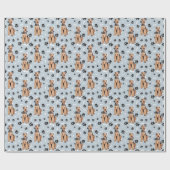 Airedale Terrier Dog Paw Print Pattern Geschenkpapier (Flach)