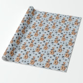 Airedale Terrier Dog Paw Print Pattern Geschenkpapier (Ungerollt)