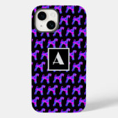 Airedale Terrier Dog Pnk Blu Silhouette Monte Blac Case-Mate iPhone Hülle (Rückseite)