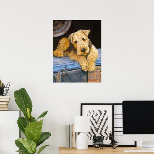 Airedale Terrier Dog Portrait Poster (Heimbüro)
