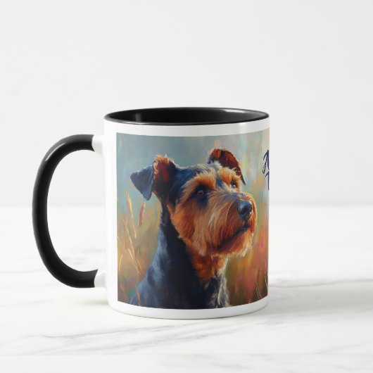 Airedale Terrier Dog Portrait Tasse (Links)