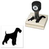 Airedale Terrier Dog Rasse Silhouette Gummistempel (Stempel)