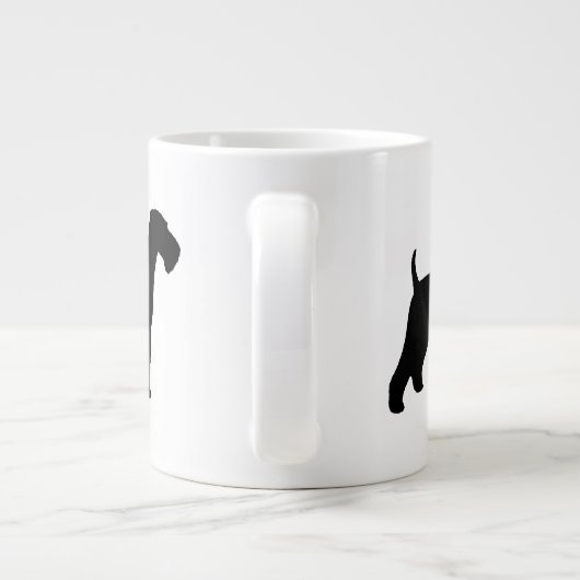 Airedale Terrier Dog Rasse Silhouetten Jumbo-Tasse (Rückseite)