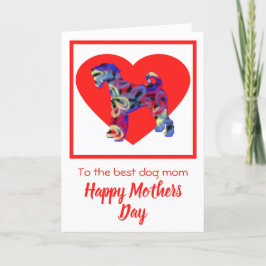 Airedale Terrier Dog Red Heart Mother Day Card Dankeskarte