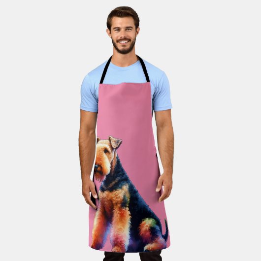 Airedale Terrier Dog Schürze (Getragen)