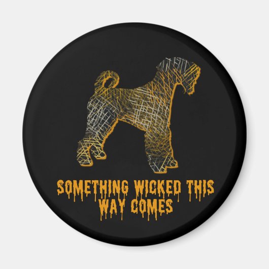 Airedale TerrieR Dog Silhouette Fun Halloween Magnet (Vorne)