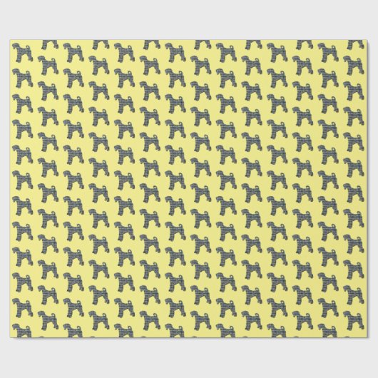 Airedale Terrier Dog Silhouette Geschenkpapier (Flach)