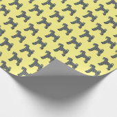 Airedale Terrier Dog Silhouette Geschenkpapier (Ecke)