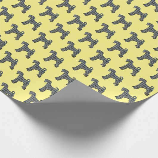 Airedale Terrier Dog Silhouette Geschenkpapier (Ecke)