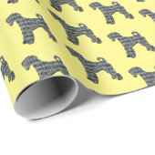 Airedale Terrier Dog Silhouette Geschenkpapier (Rolleneckpunkt)