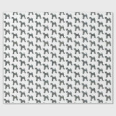 Airedale Terrier Dog Silhouette Grid White Geschenkpapier (Flach)