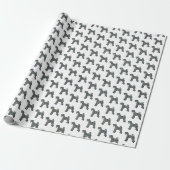 Airedale Terrier Dog Silhouette Grid White Geschenkpapier (Ungerollt)