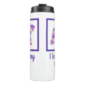 Airedale Terrier Dog Silhouette Lila Pink Y&B Thermosbecher (Vorderseite)