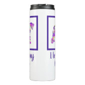 Airedale Terrier Dog Silhouette Lila Pink Y&B Thermosbecher (Rückseite)