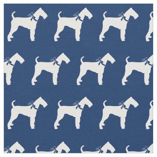 Airedale Terrier Dog Silhouette Pet Navy Blue Stoff (Nahaufnahme)