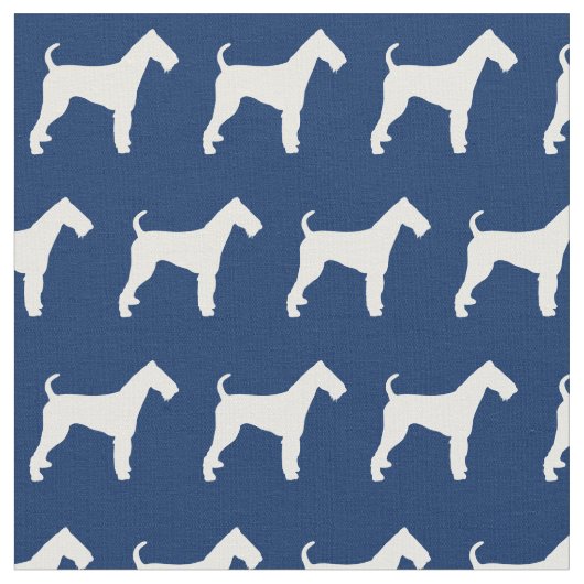 Airedale Terrier Dog Silhouette Pet Navy Blue Stoff (Nahaufnahme)