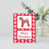 Airedale Terrier Dog Silhouette RedFrohe Weihnacht Postkarte (Stehend Vorderseite)